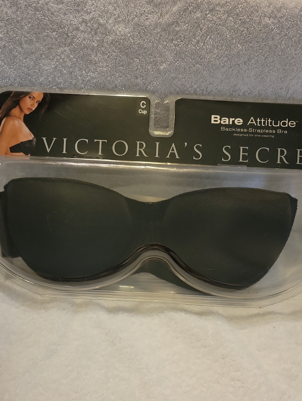 Victoria's Secret Bare Attitude Black Backless Strapless Bra C Cup